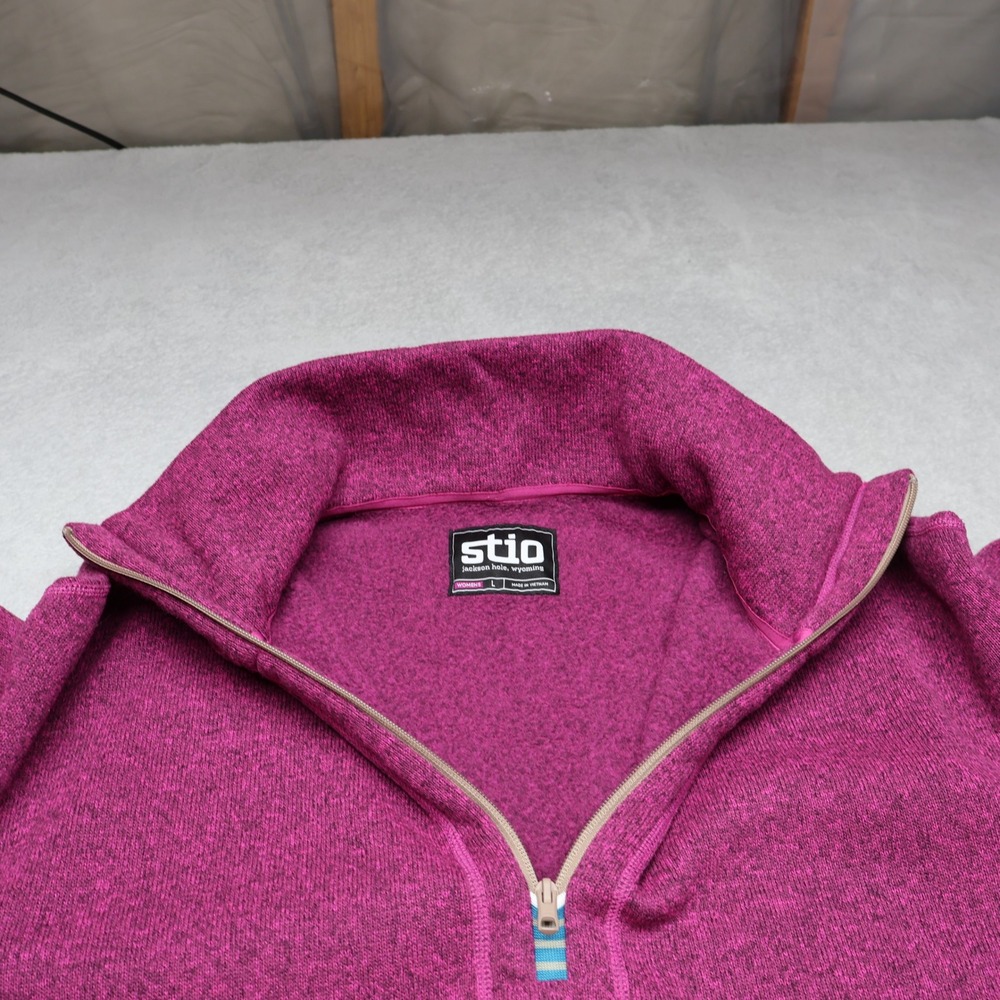 Stio Sweatshirt Womens Large Purple 1/4 Zip Soft Fleece Pullover Outdoor Hiking - Picture 7 of 14